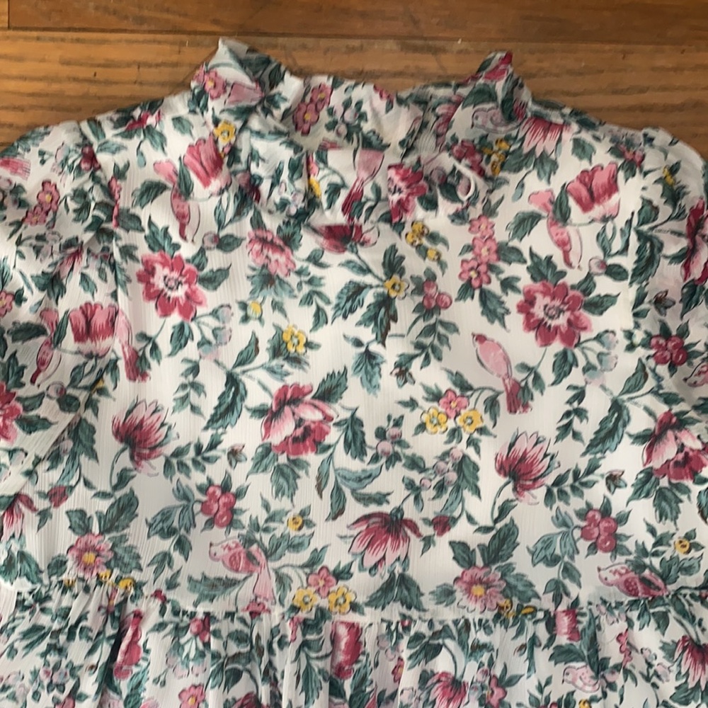 Janie and Jack floral bird chinoiserie print dress size 10 - Picture 2 of 4